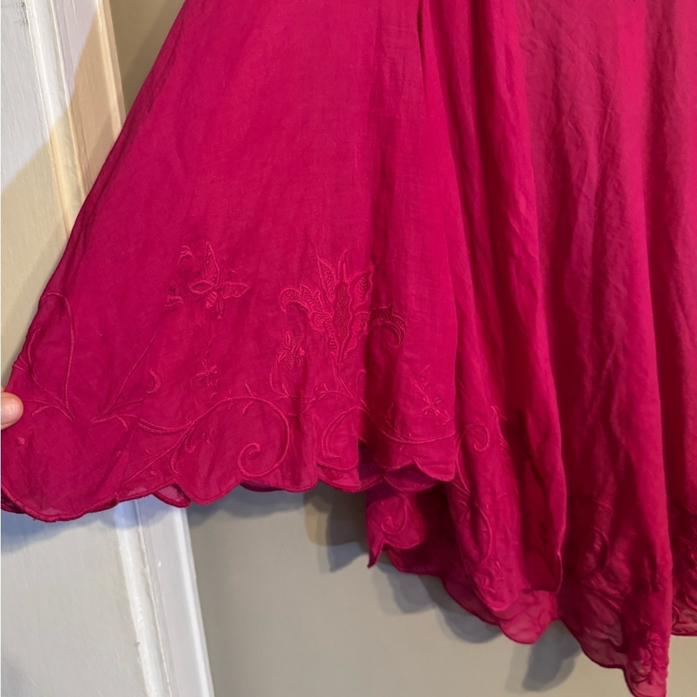 NWT Ralph Lauren Fuchsia Lightweight Open Draped Embroidered Cardigan Sweater - Picture 2 of 9